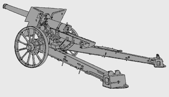 Drawing of 105 mm wz.1929 gun from a military manual