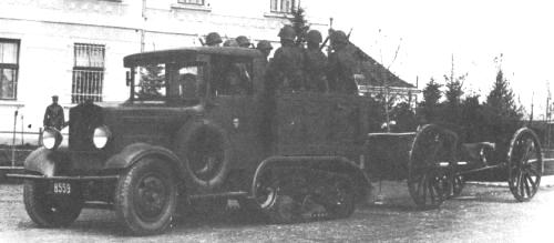 C4P tractor with 75mm wz.97 field gun [source 2]