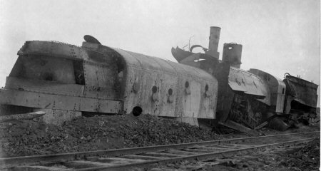Destroyed armoured train Hunhuz