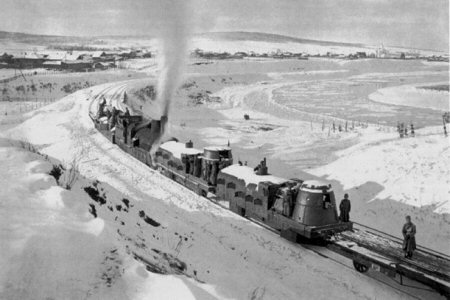 Czechoslovak armoured train Orlik at Siberia