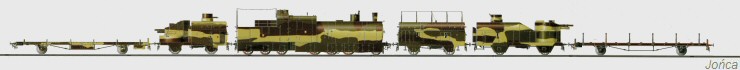 Armoured train Nr. 15. Drawing: A. Jońca 