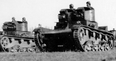 Polish twin-turret Vickers Mk.E tank with 37 mm gun