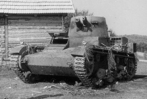 Polish Vickers Mark E tank at Trzciana, 1939