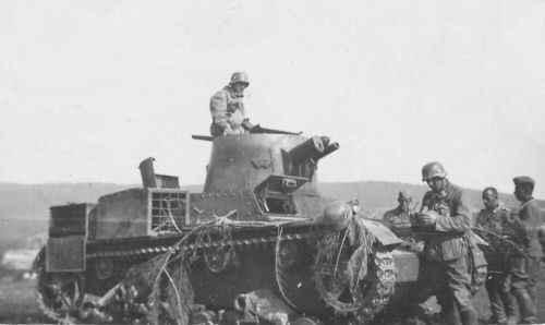 Polish Vickers Mark E tank at Trzciana, 1939
