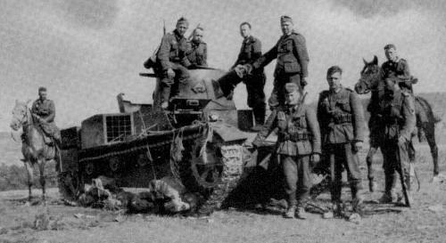 Polish Vickers Mark E tank at Trzciana, 1939