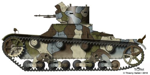 Polish Vickers Mk.E in earlierst camouflage (Thierry vallet)