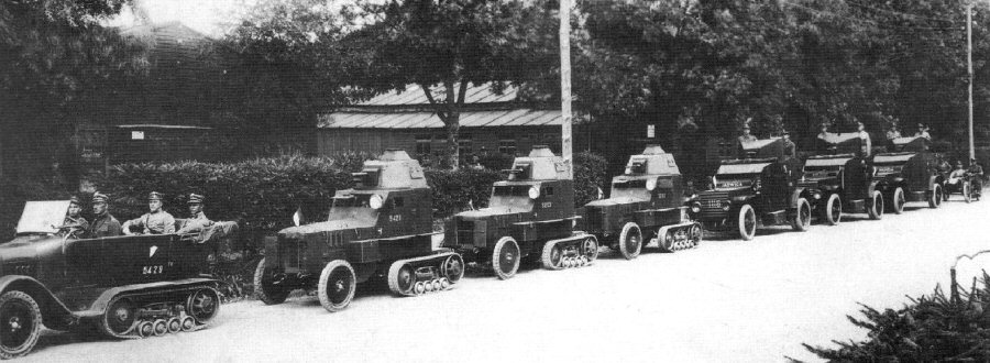 The column of Polish armoured cars.